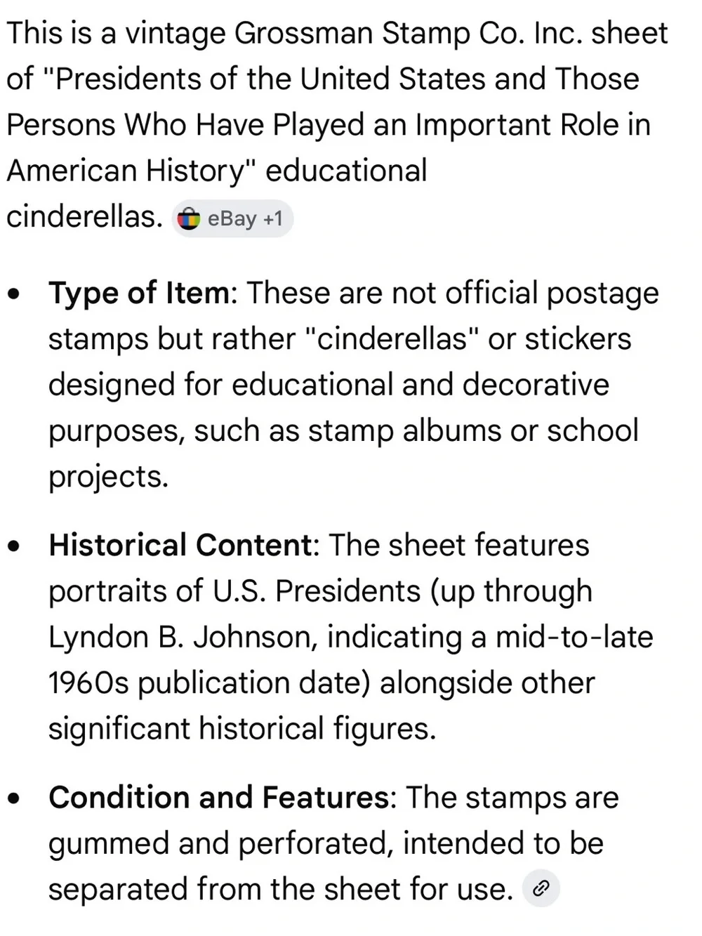 Vintage Presidents of the United States Decorative Stamps